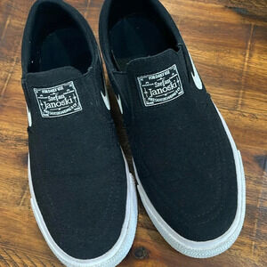 NIKE SB JANOSKI CANVAS SLIP ON SKATEBOARDING SNEAKERS BLACK  sz 5Y = 6.5 WOMENS